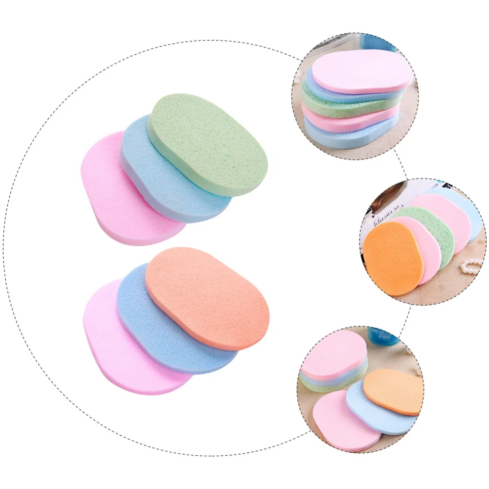 6Pcs Portable Facial Sponges Multi-function Exfoliating Sponges Household Face Scrubbers