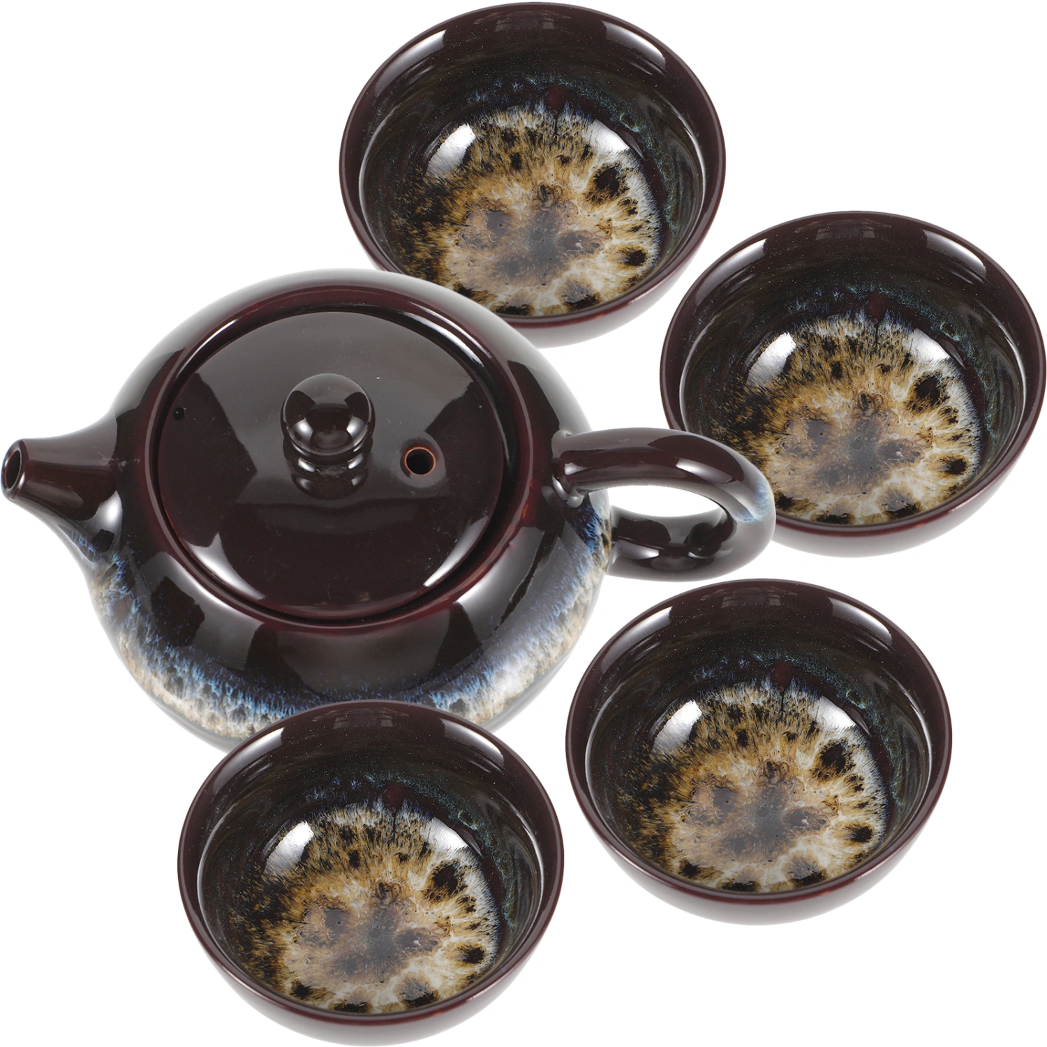 1 Set Ceramic Tea Pot Kitchen Tea Kettle Delicate Teapot with Tea Cup Teapot Teacup Set