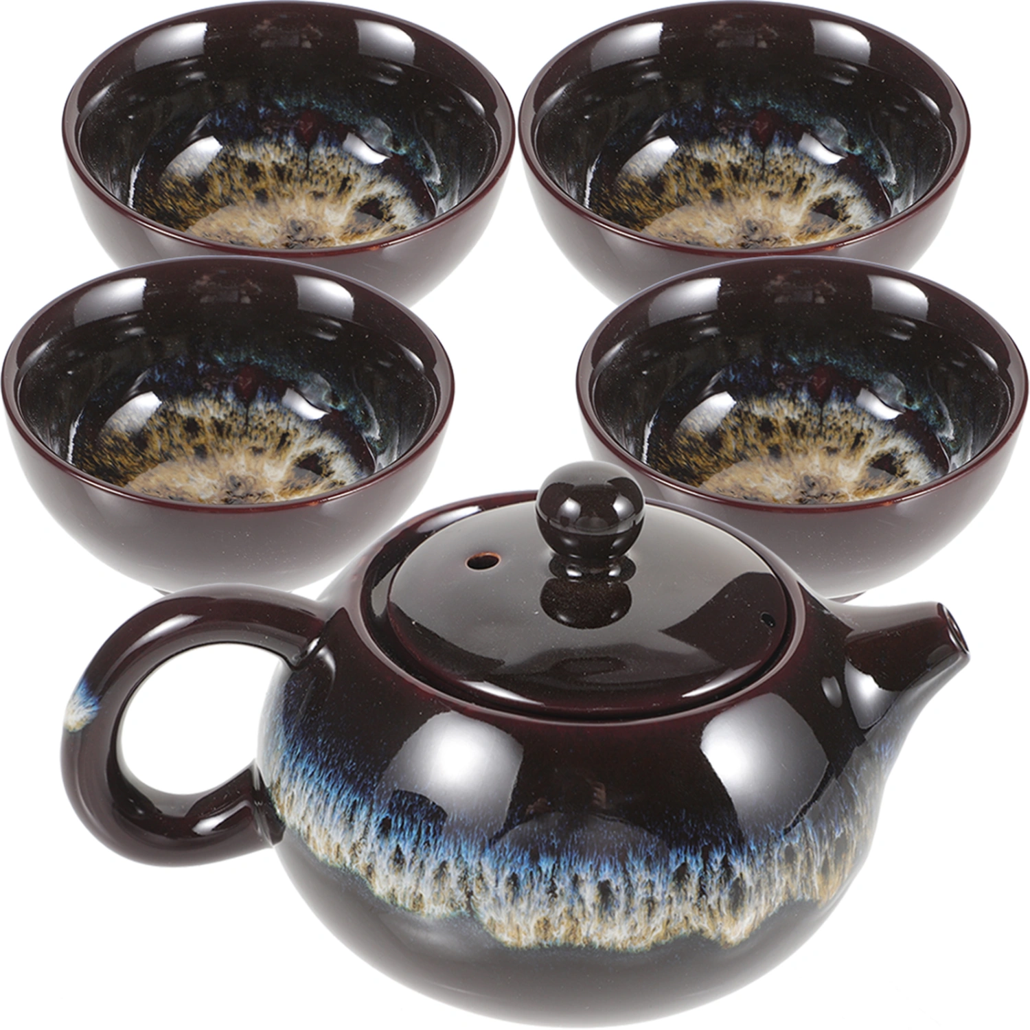 1 Set Ceramic Tea Pot Kitchen Tea Kettle Delicate Teapot with Tea Cup Teapot Teacup Set