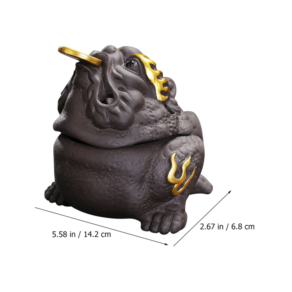 Tearoom Incense Holder Decoration Ceramic Toad Shape Incense Burner Holder for Meditation