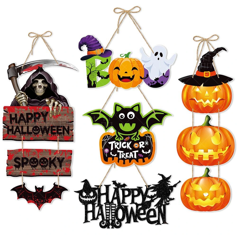 5Pcs Halloween Hanging Decoration Halloween Themed Door Sign Party Scene Layout Prop