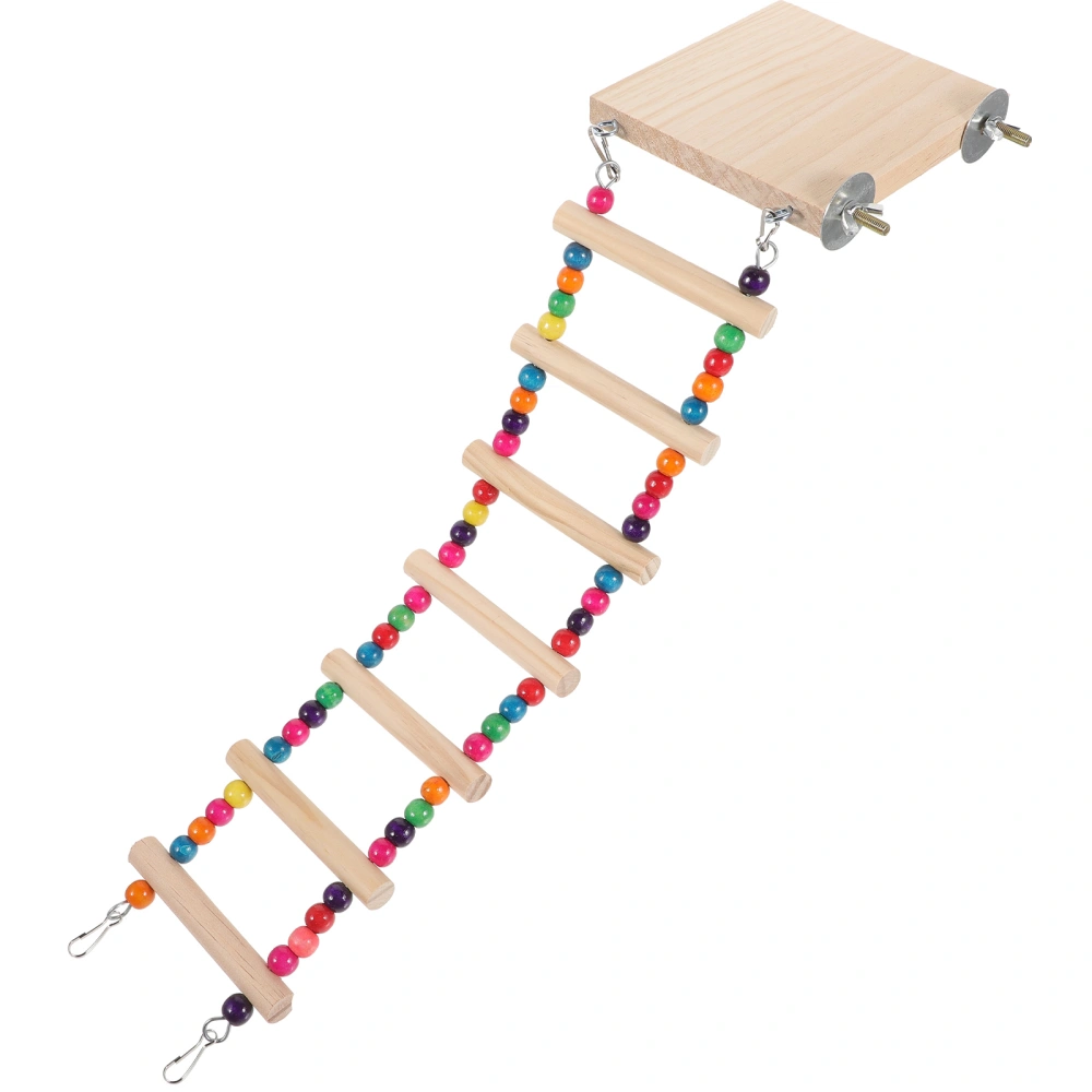 Bird Ladder Toy Wood Parrot Bird Perch Stand Platform with Ladders Pet Training Playing