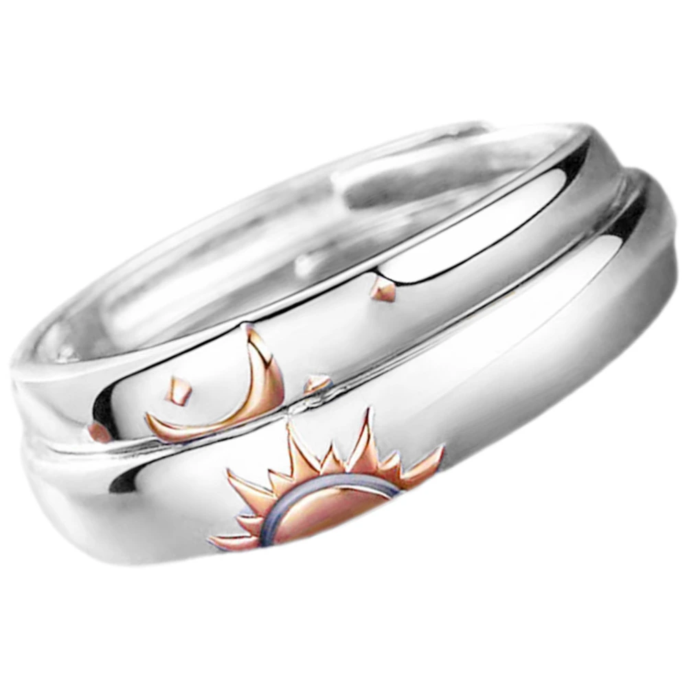 1 Pair Couple Ring Jewelry Matching Ring Lover Rings Sun Ring Jewelry Moon Ring