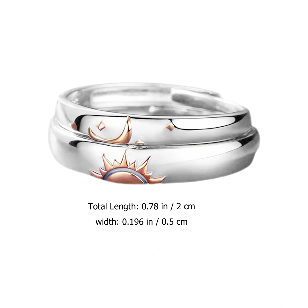 1 Pair Couple Ring Jewelry Matching Ring Lover Rings Sun Ring Jewelry Moon Ring