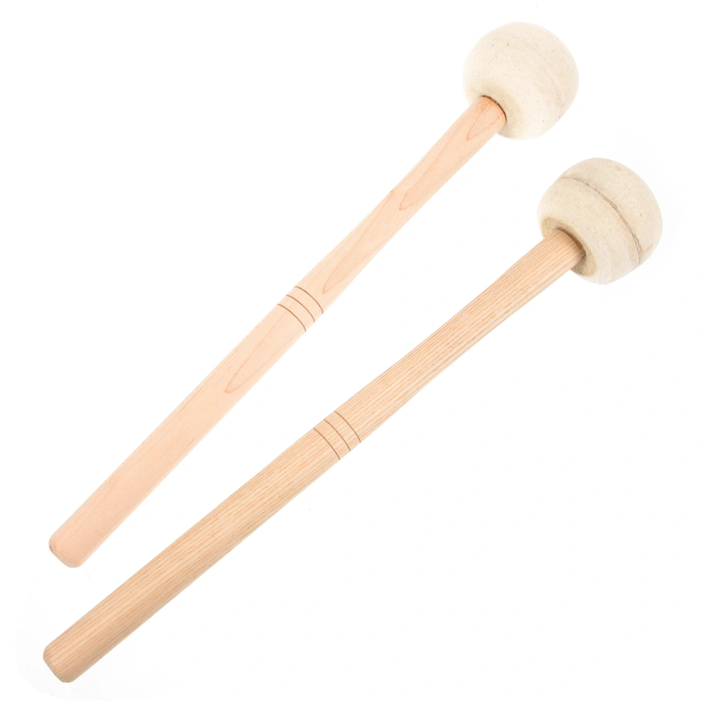 2 pcs Bass Drum Mallet Drumstick Wooden Felt Drum Stick Anti-slip Percussion Drum Sticks