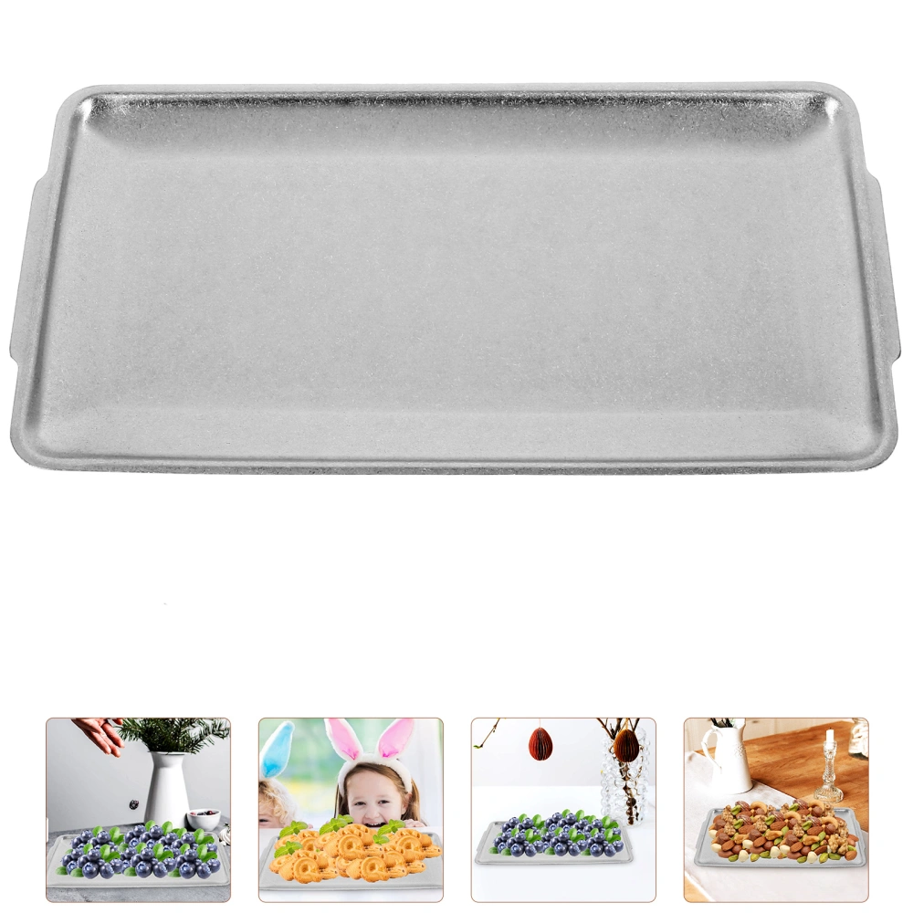 Rectangular Tray Stainless Steel Plate Dessert Snack Serving Plate Practical Food Storage Tray