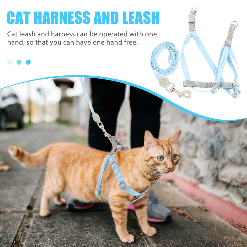 1 Set of Cat Leash and Harness Kitten Harness Leash Set Small Cat Dog Walking Rope for Outdoor Cat