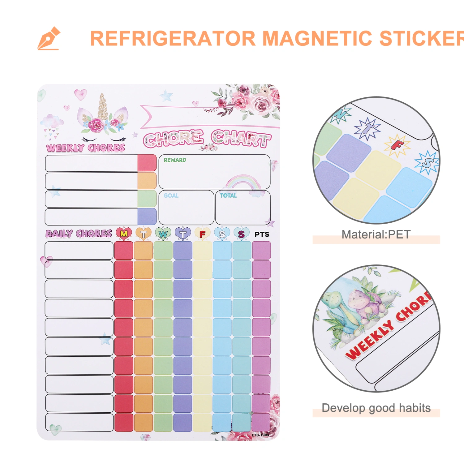 1 Set of Household Behavior Chart Magnetic Chore Chart Convenient Chore Reward Chart