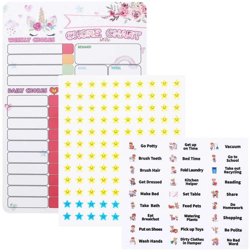 1 Set of Household Behavior Chart Magnetic Chore Chart Convenient Chore Reward Chart