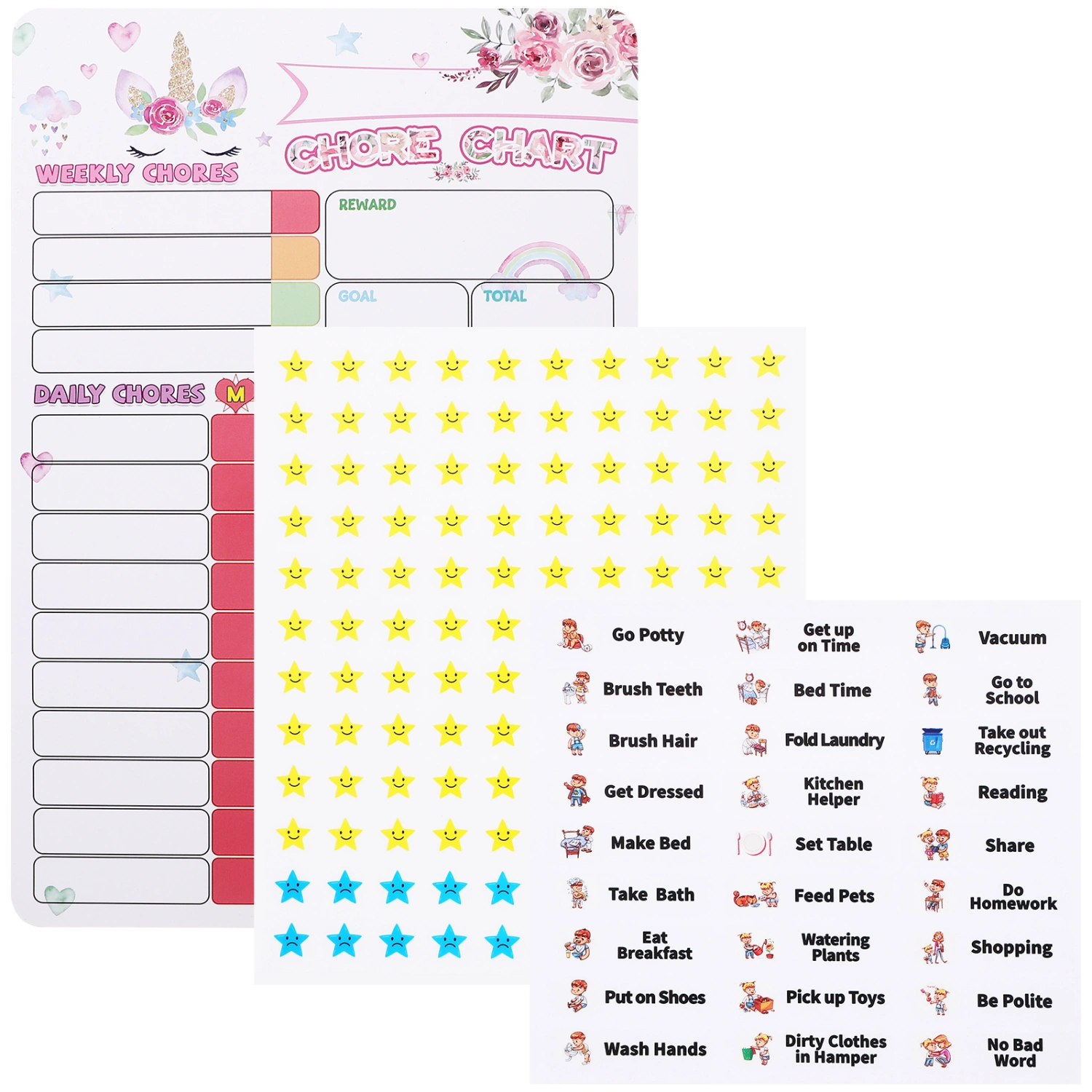 1 Set of Household Behavior Chart Magnetic Chore Chart Convenient Chore Reward Chart