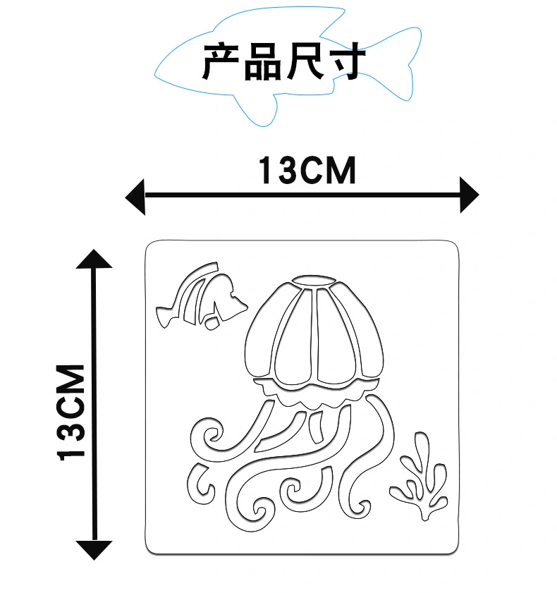 20 Sheets Beach Stencils Sea Creatures Stencil Stencils for Painting On Wood Sea Creatures Stencil