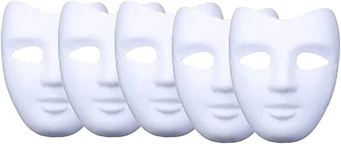 5pcs Paper Masks Masquerade Masks Party Props DIY Mask Cosplay Accessories Party Decors