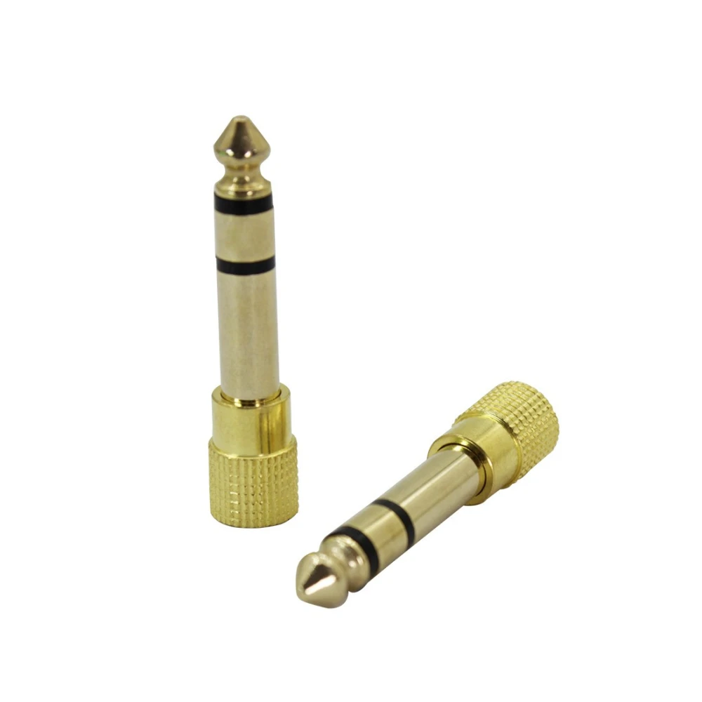 2pcs Headphone Adapter Headphone Jack Plug Stereo Audio Adapter 3.5mm to 6.5mm Plug Adapter