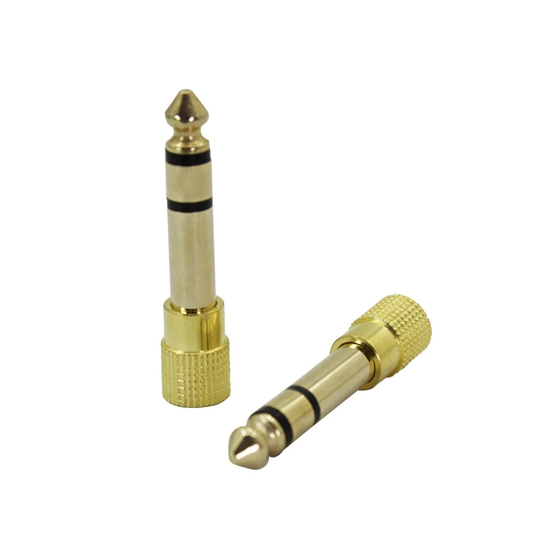 2pcs Headphone Adapter Headphone Jack Plug Stereo Audio Adapter 3.5mm to 6.5mm Plug Adapter