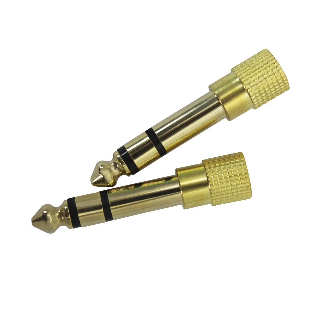 2pcs Headphone Adapter Headphone Jack Plug Stereo Audio Adapter 3.5mm to 6.5mm Plug Adapter