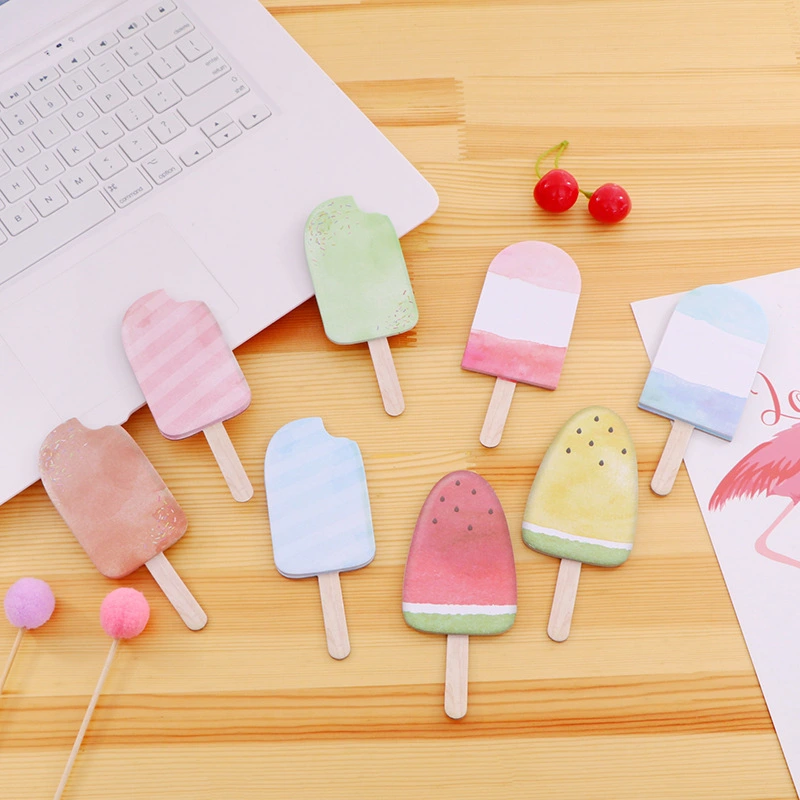 12 Books Cartoon Notepad Ice Cream Shape Notepad Time Plan Notepads Small Notepads Stationery (Mixed Style)