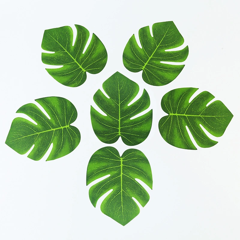 60pcs Artificial Monstera Leaf Decor Tropical Monstera Leaves Placemats Luau Party Decor