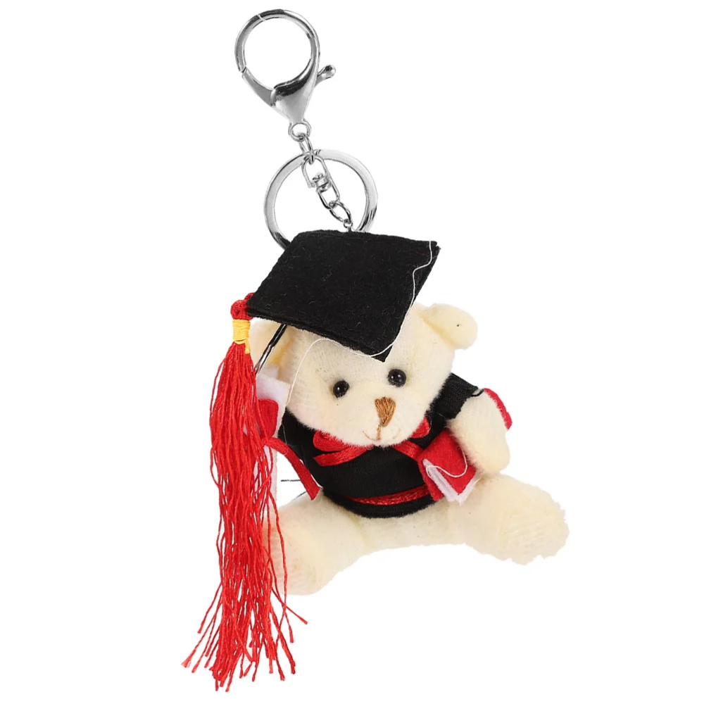 Graduation Cap Bear Keychain Graduation Plush Bear Key Ring Backpack Pendant Keychain