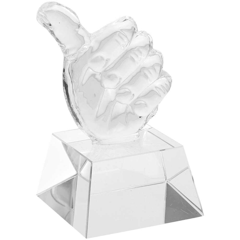 Decorative Trophy Model Delicate Crystal Trophy Cup Thumb Shaped Trophy Decor Thumb Model