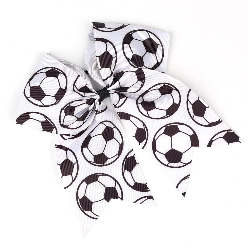 Soccer Hair Bow Ponytail Holder Girl Hair Tie Elastic Hair Tie Soccer Sports Hair Tie