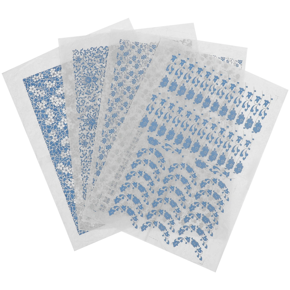 4 Sheets of Pottery Underglaze Paper Ceramic Decals Pottery Ceramics Clay Transfer Paper Decor