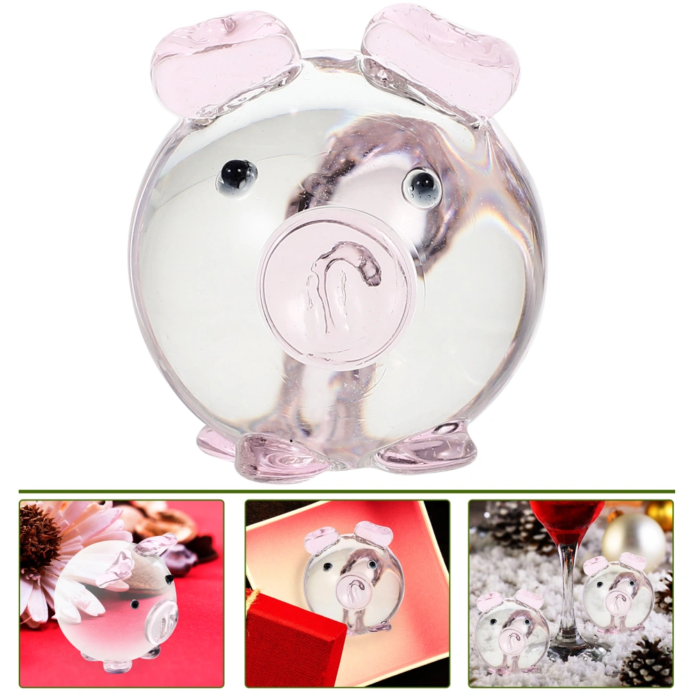 Crystal Glass Pig Animal Figurine Crystal Glass Animal Statue Crystal Glass Animal Desktop Decoration