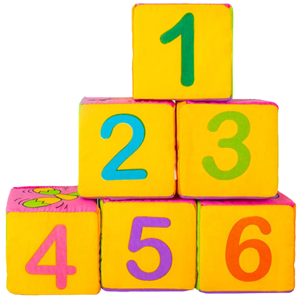 6 pcs Toddlers Fabric Building Blocks Sensory Baby Stacking Blocks Toys Educational Blocks