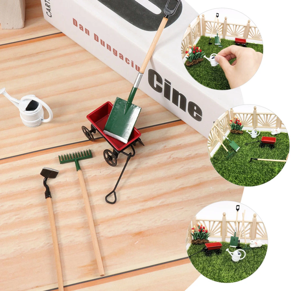 1 Set of Doll House Miniature Farm Tool Kit Simulated Gardening Tool Model Microlandscape Decor