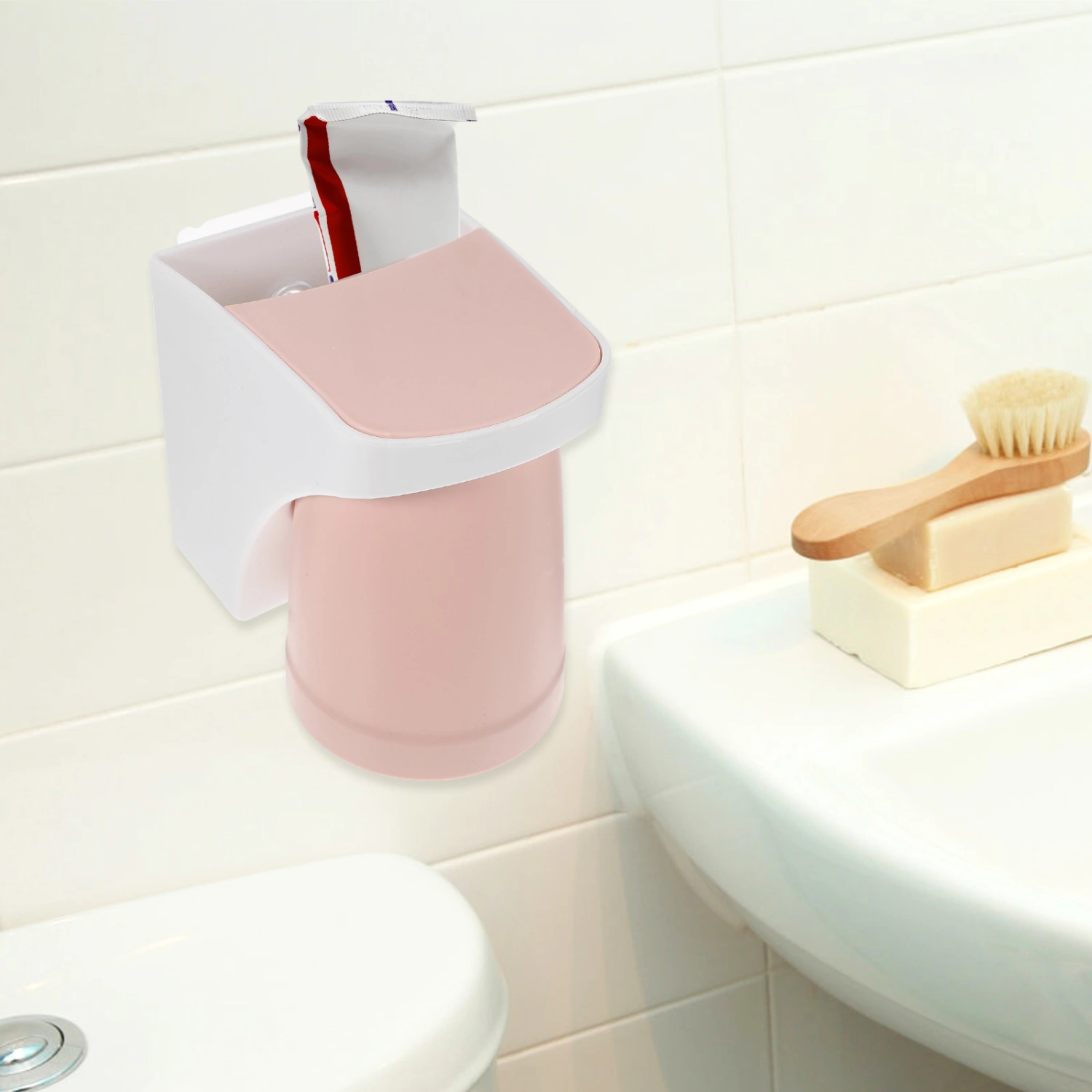 1 Set Wall Toothbrush Holder Magnetic Cup Toothbrush Organizer Bathroom Organizer