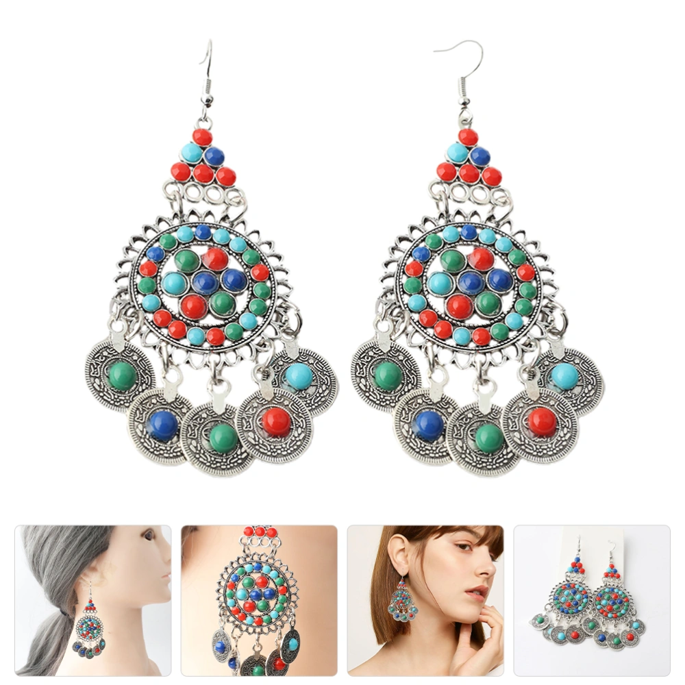 1 Pair Bohemian Multicolor Earrings Bohemian Metal Earrings Women Vintage Earrings