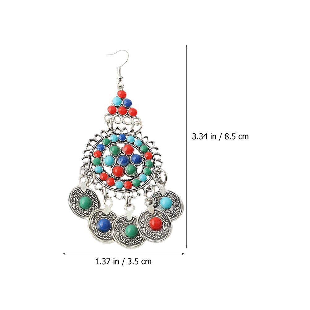 1 Pair Bohemian Multicolor Earrings Bohemian Metal Earrings Women Vintage Earrings