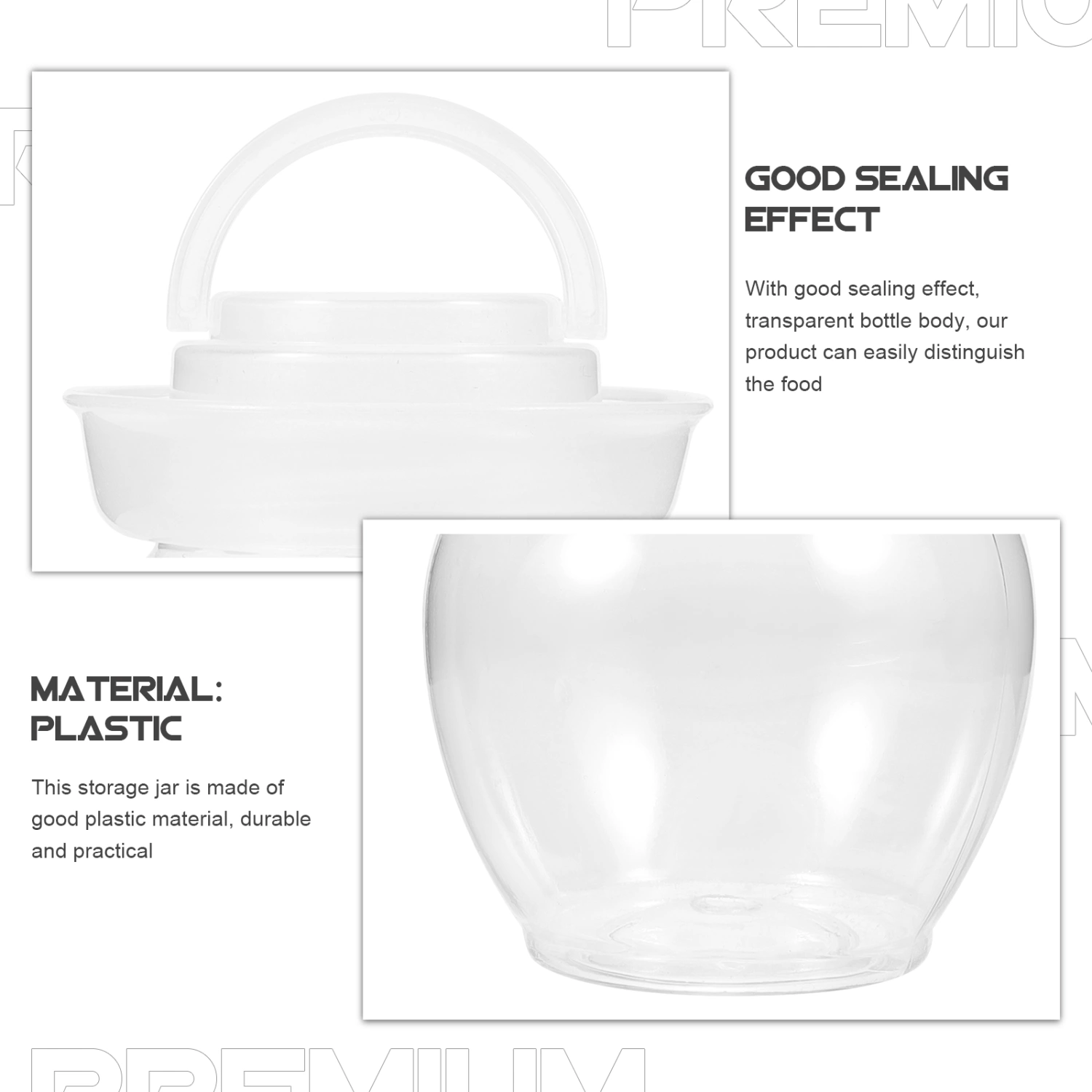 4pcs Plastic Fermentation Tank Fermenting Pickle Container Handles Fermenting Jars