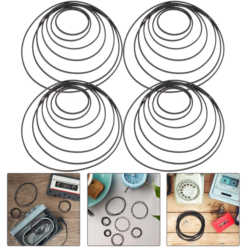 50 pcs Recorder Belts Tape Recorder Belts Square Cassette Recorder Belts for Repair