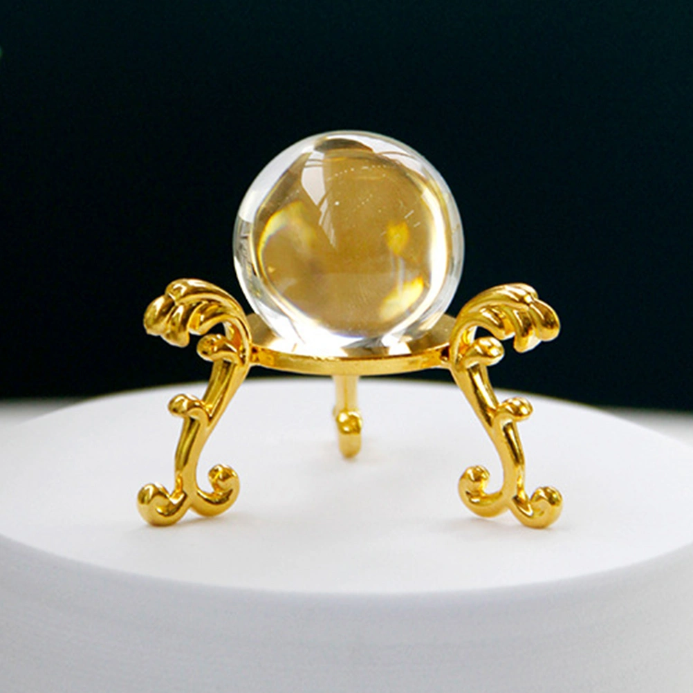 1 Set of Glass Crystal Ball with Stand Desktop Crystal Ball Craft Clear Ball Decoration Home Ornament