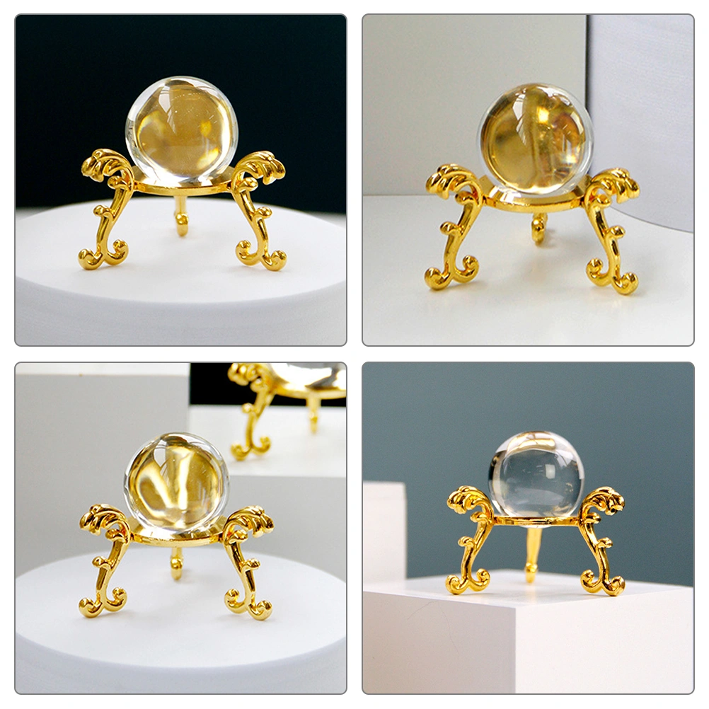 1 Set of Glass Crystal Ball with Stand Desktop Crystal Ball Craft Clear Ball Decoration Home Ornament