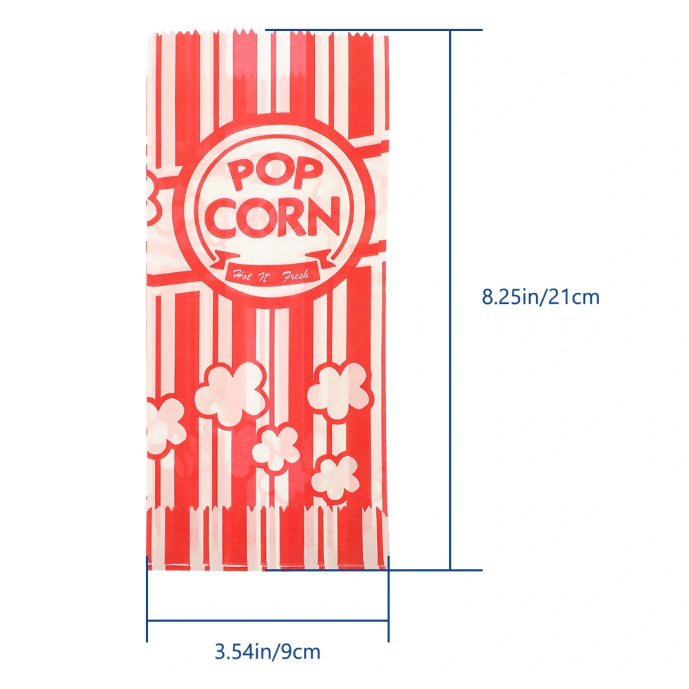 100Pcs Paper Popcorn Bags for Party Bulk  Popcorn Containers for Movie Night Decorations Party