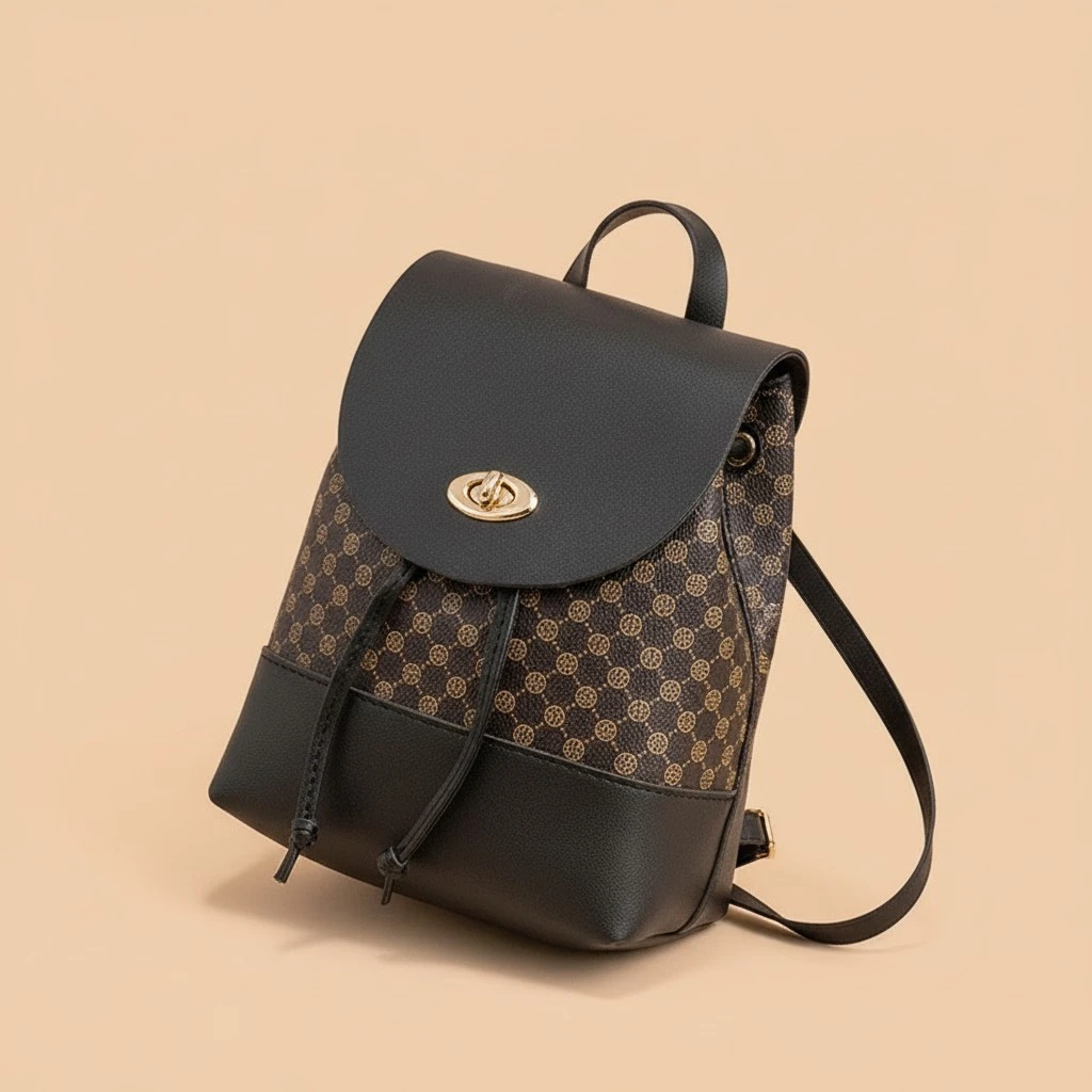 Women Drawstring Backpack Pu Shoulder Drawstring Bag Fashion Drawstring Backpack