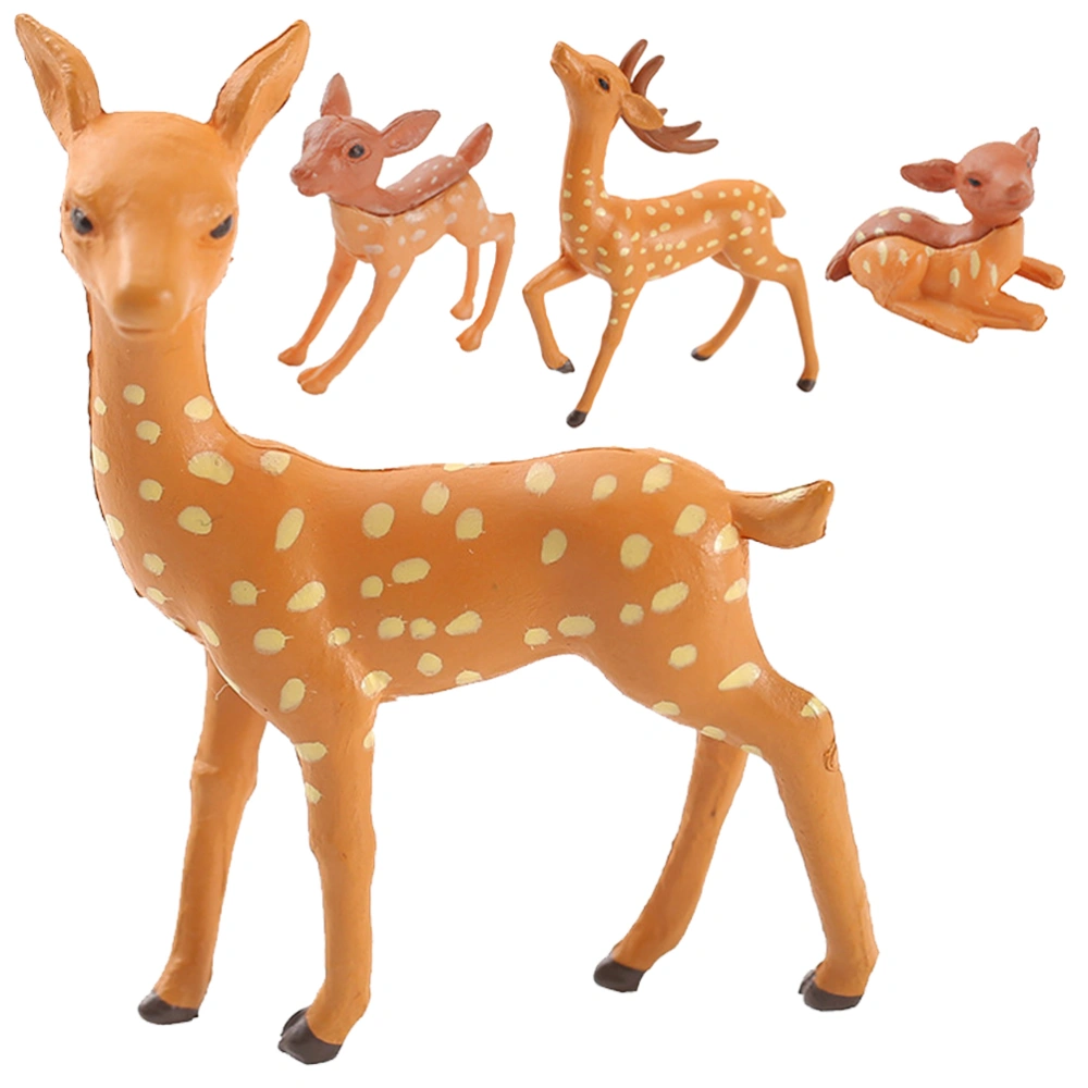 4Pcs Lovely Deer Figurine Adorable Deer Statue Figurine Ornament Deer Figurines