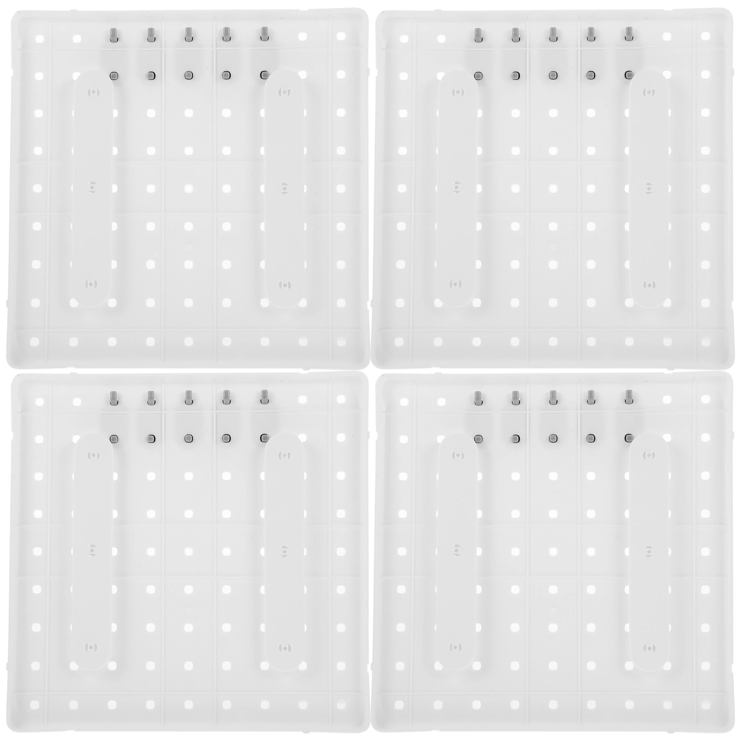 4 Sets of Adhesive Wall Pegboard Heavy Duty Hook Peg Board Punch-free Wall Organizer Pegboard With Hook