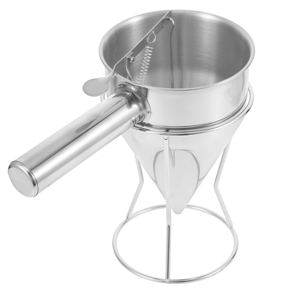 Pancake Batter Dispenser Small Funnel with Stand Stainless Steel Funnel Cake Dispenser