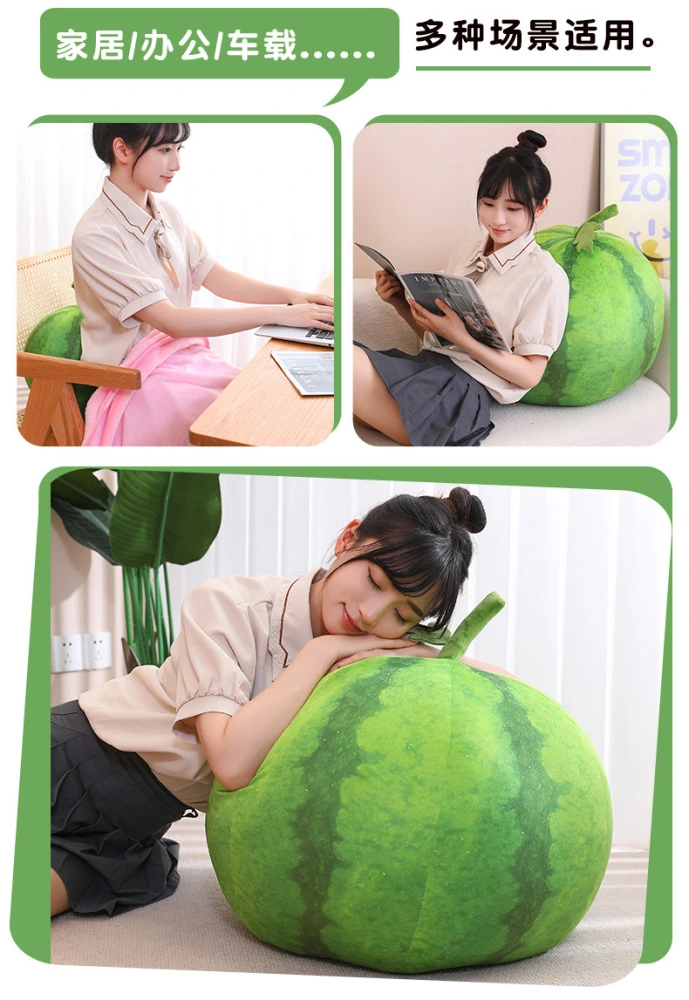 Watermelon Pillow Hugging Pillow Simulation Watermelon Stuffed Pillow Fruit Soft Throw Pillow