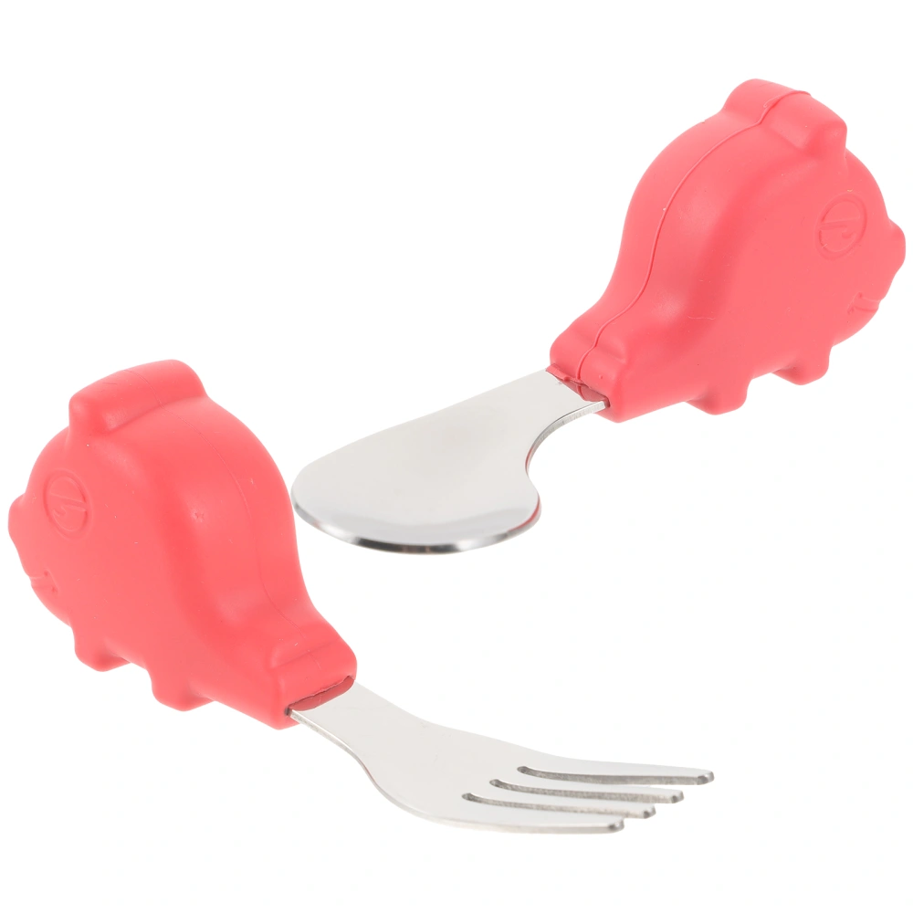 1 Set of Baby Fork Spoon Kids Dining Tableware for Home Baby Eating Gadget