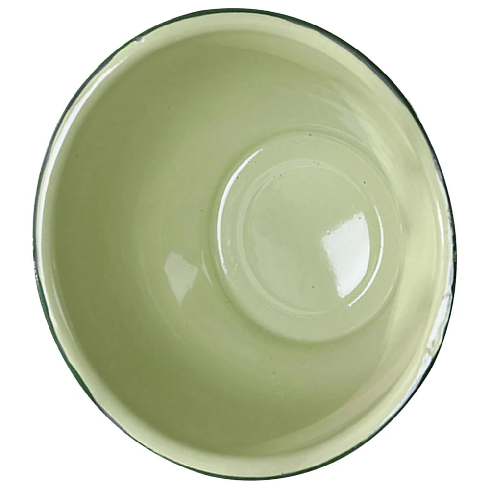 Enamel Bowl Thicken Enamel Basin Old-fashioned Enamel Bowl Deepen Basin Vintage Bowl