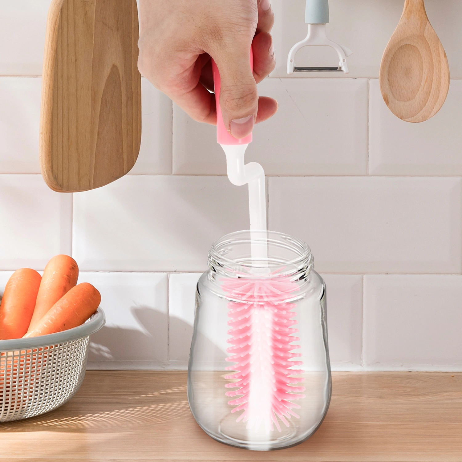 1 Set Bottle Cleaning Brush Long Handle Baby Nursing Bottle Brush Water Bottles Cleaner