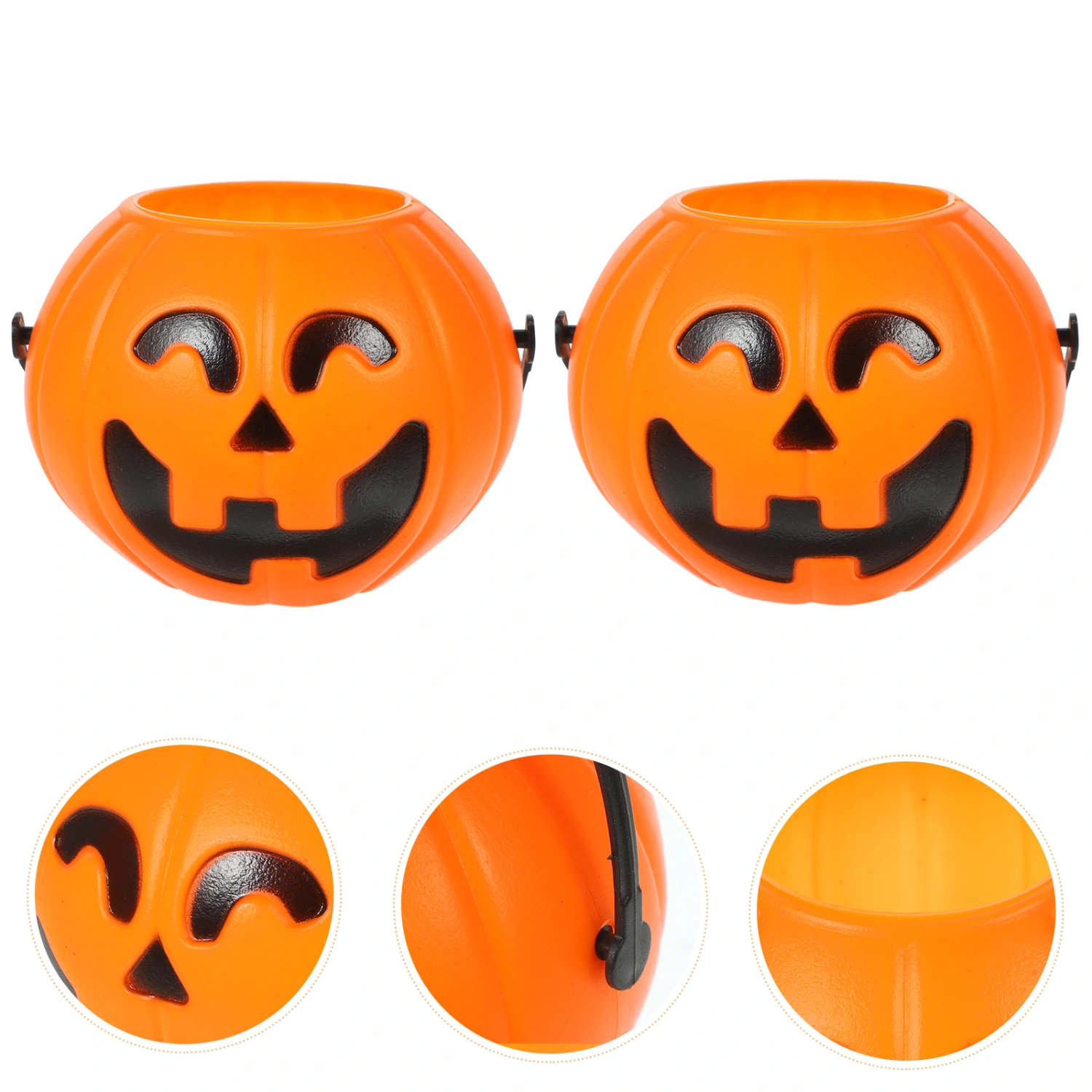 6Pcs Halloween Party Adorable Pumpkin Shaped Candy Bucket Halloween Candy Storage Bucket
