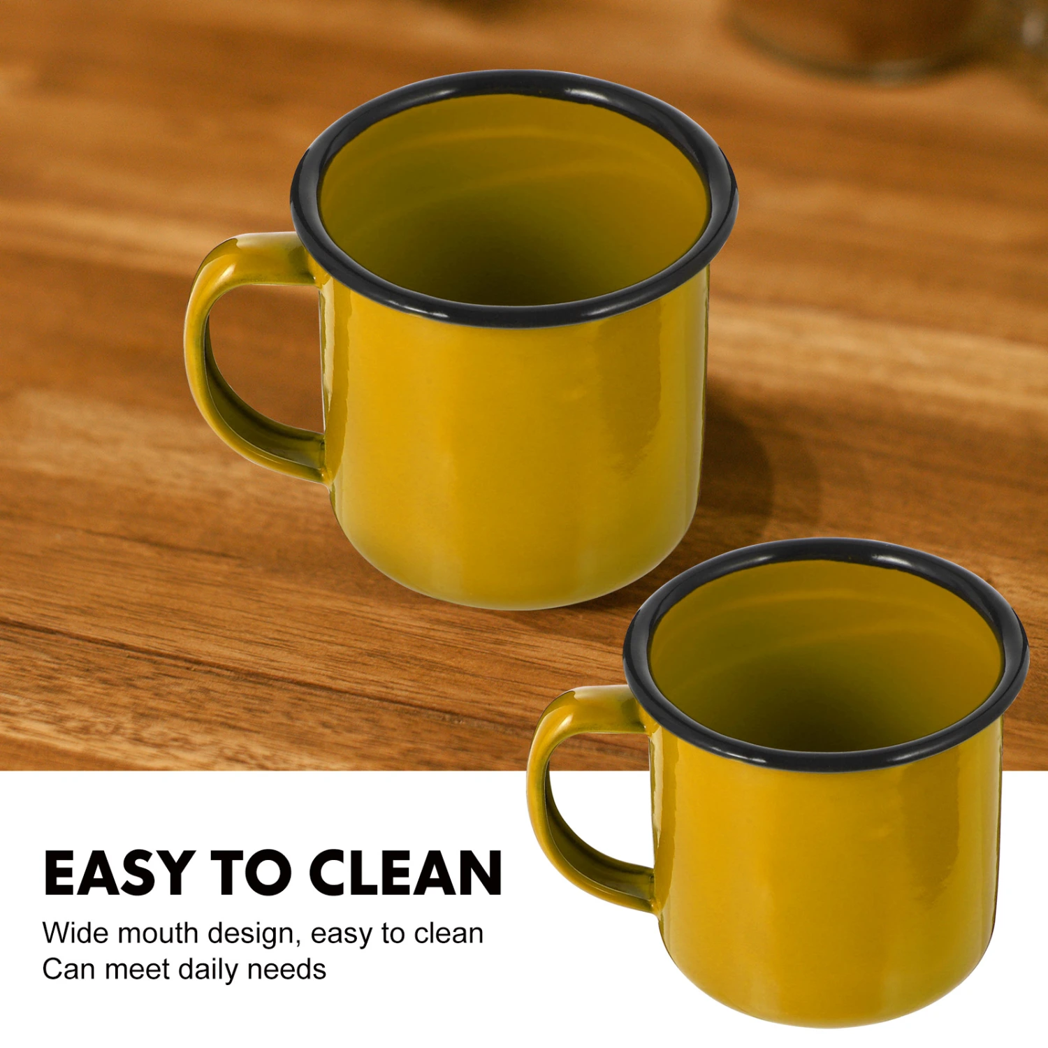 2Pcs Enamel Mugs Camping Mugs Enamel Coffee Tea Mug Drinking Cups for Office Travel