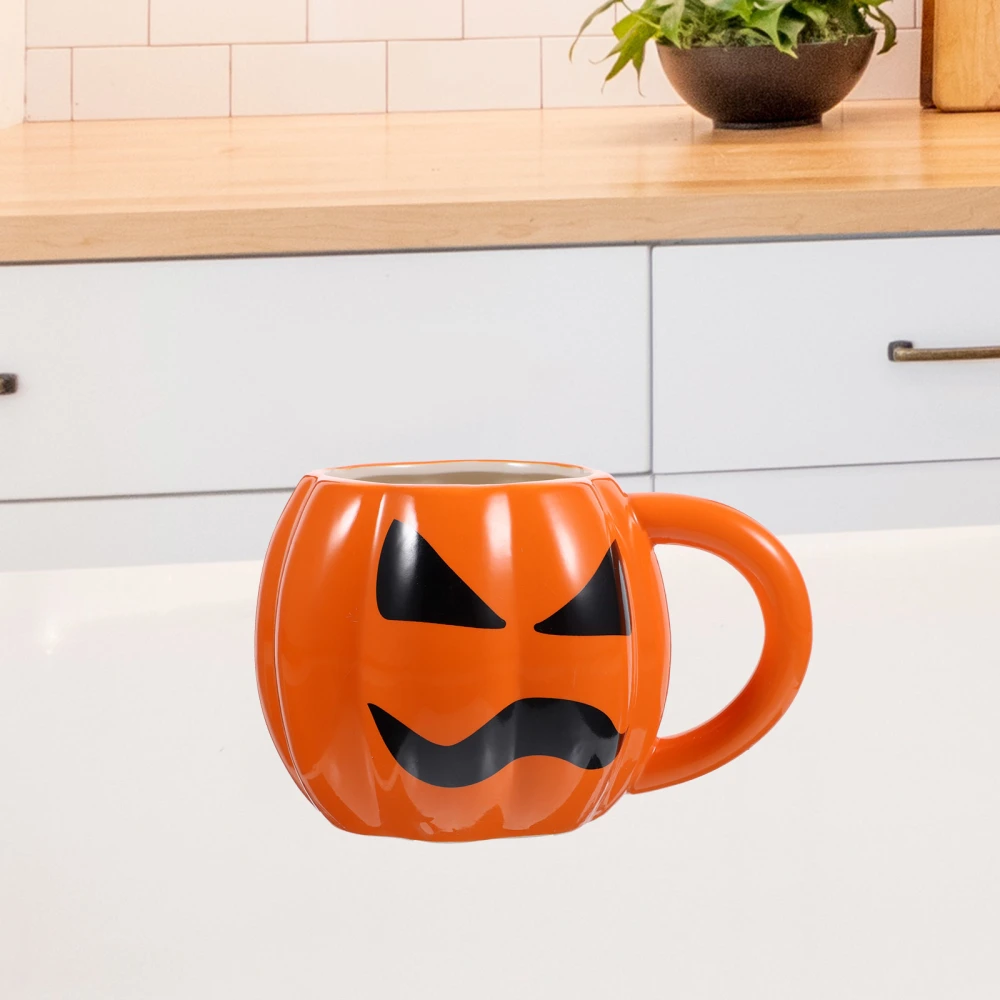 Halloween Themed Water Cup Creative Pumpkin Shaped Mug Household Decorative Water Tumbler With Handle