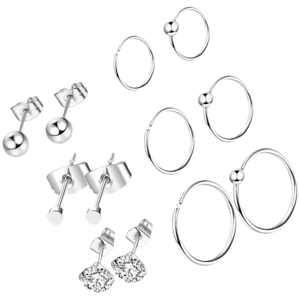 12pcs Body Jewelry Piercing Ear Studs Nose Rings Decorations Women Piercing Jewelries