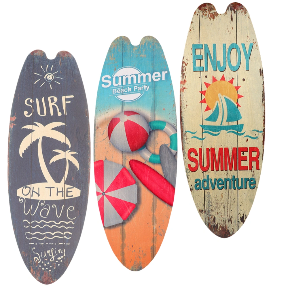 3pcs Surfboard Wall Decorations Surfboard Wall Art Decor Outdoor Signs Party Decor