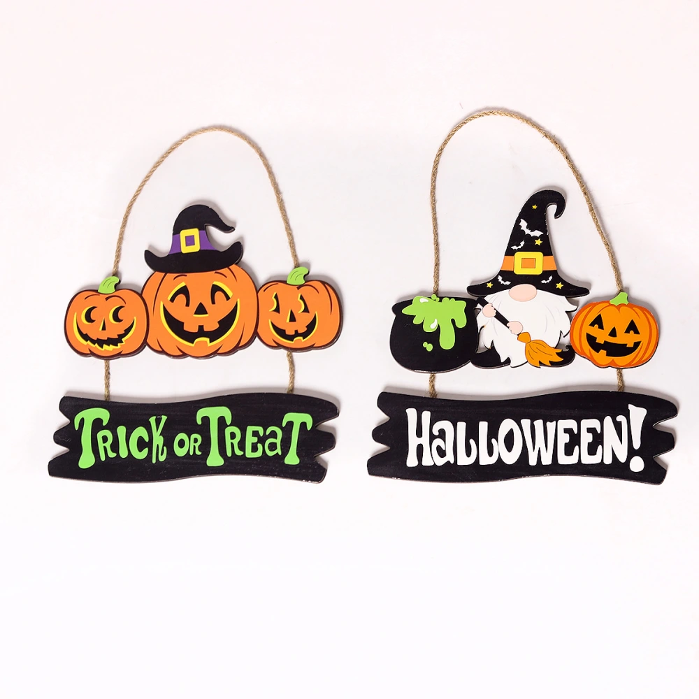 2Pcs Hanging Halloween Door Sign Decorative Door Plaque Window Decoration Party Favor